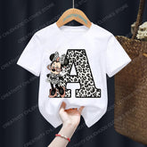 Summer Minnie Letter A B C D Children T-shirt Kawaii Disney T Shirt-TB00934-Veeddydropshipping